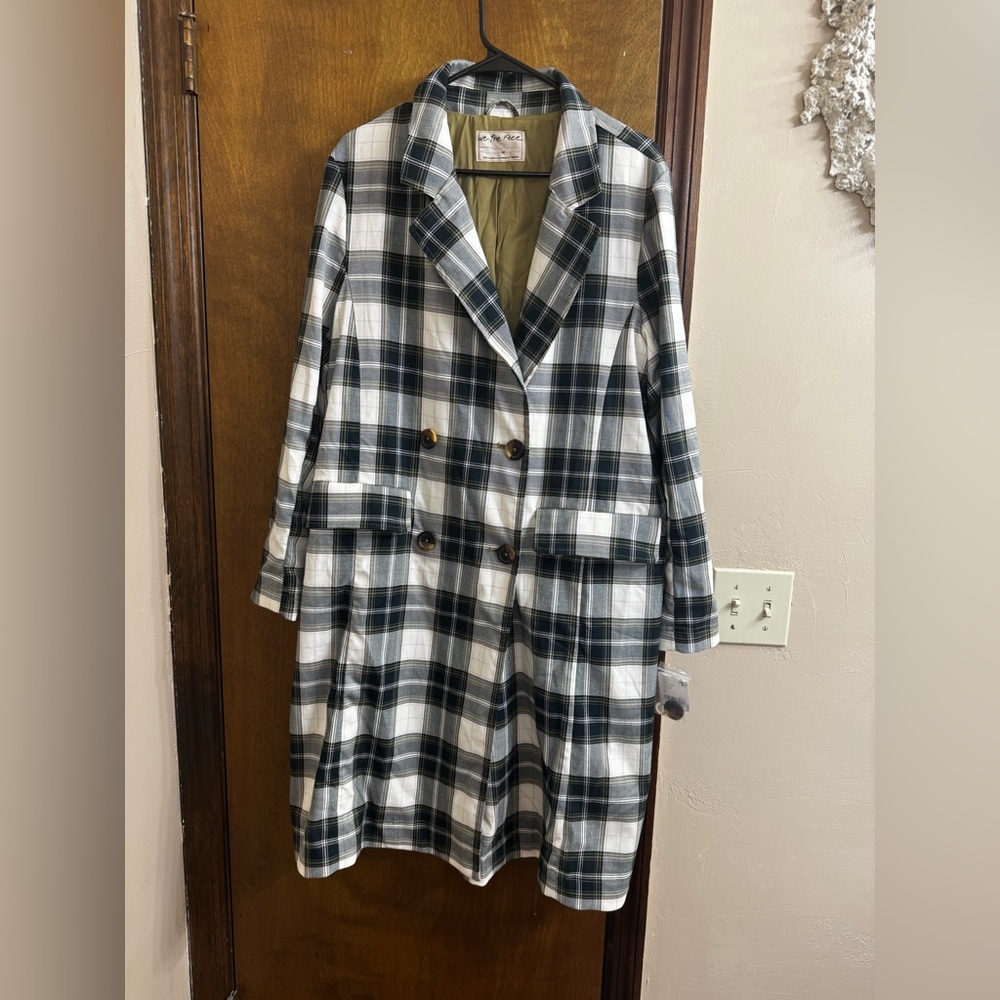 Free People Freddie Longline Plaid Blazer - Picture 2 of 5